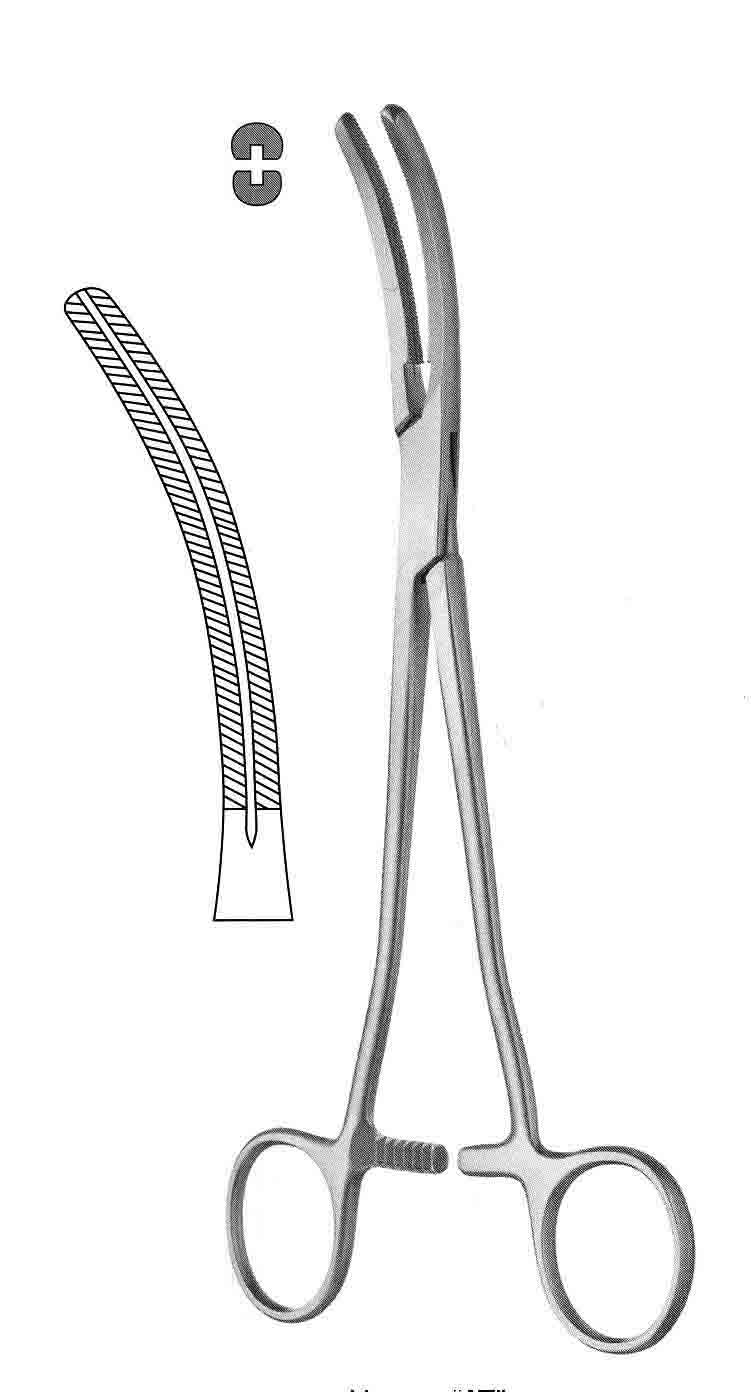 ATROMAT  HİSTEREKTOMİ PENSİ EĞRİ 22CM